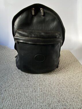 Roots Student Cervino Tribe Genuine Leather Large Black Backpack Bag